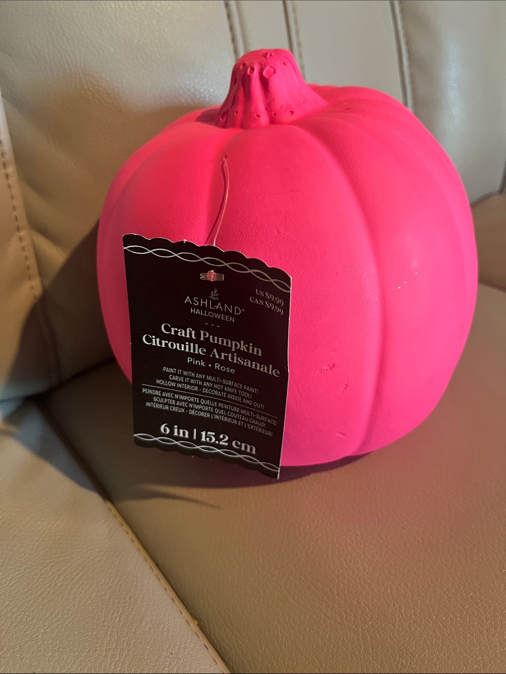 Ashland Bright Pink Craft Pumpkin Accent
